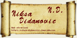 Nikša Didanović vizit kartica